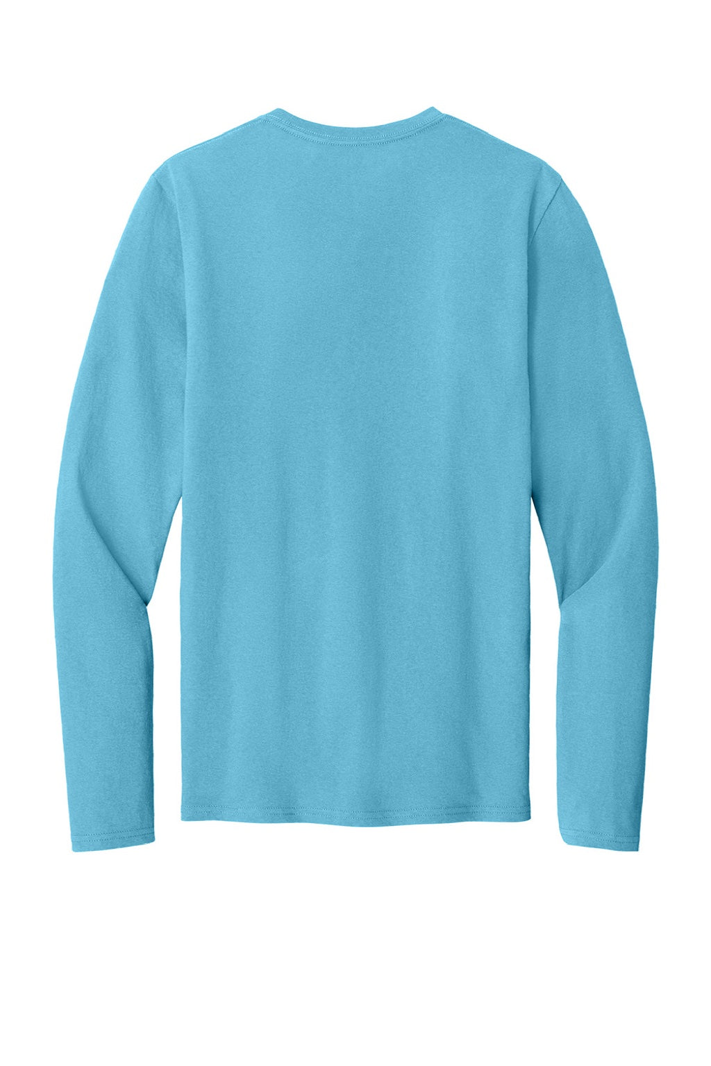 Port & Company PC43LS Mens Easy Long Sleeve Crewneck T-Shirt Aquatic Blue Flat Back