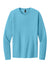 Port & Company PC43LS Mens Easy Long Sleeve Crewneck T-Shirt Aquatic Blue Flat Front