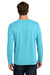 Port & Company PC43LS Mens Easy Long Sleeve Crewneck T-Shirt Aquatic Blue Model Back