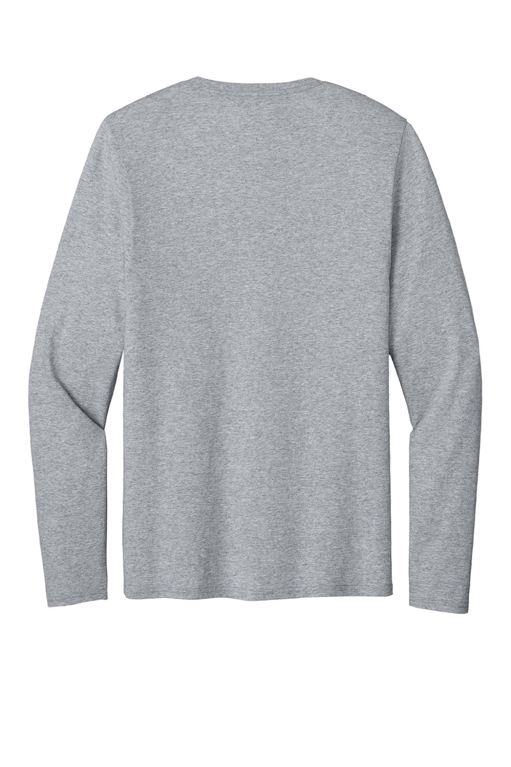 Port & Company PC43LS Mens Easy Long Sleeve Crewneck T-Shirt Heather Grey Flat Back