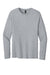 Port & Company PC43LS Mens Easy Long Sleeve Crewneck T-Shirt Heather Grey Flat Front
