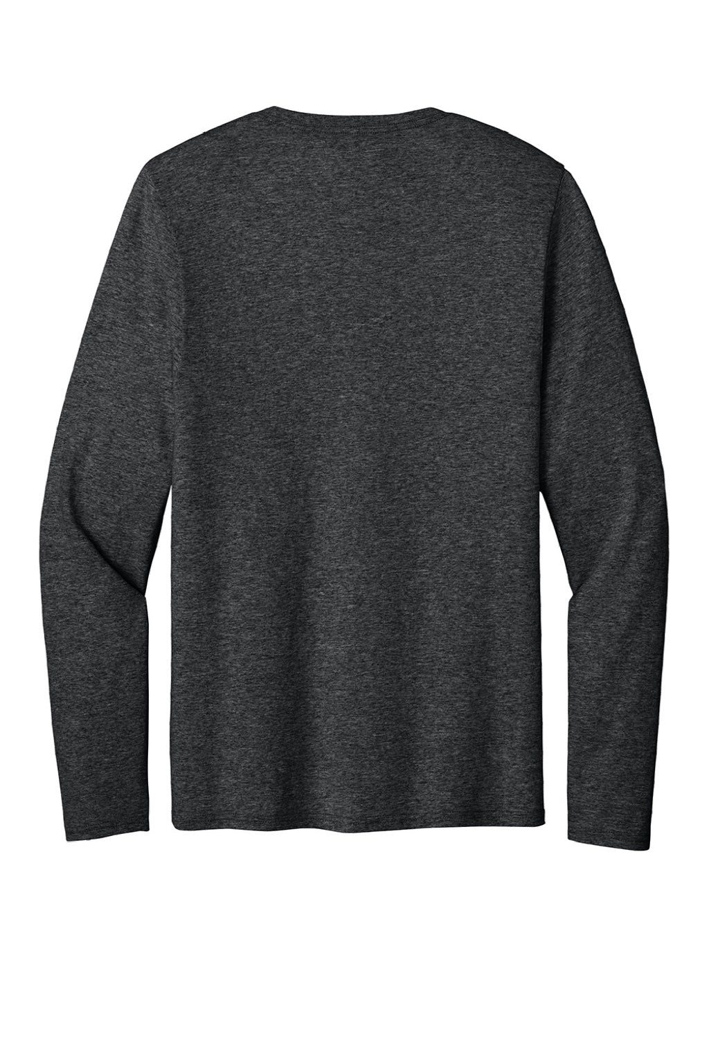 Port & Company PC43LS Mens Easy Long Sleeve Crewneck T-Shirt Heather Black Flat Back