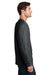 Port & Company PC43LS Mens Easy Long Sleeve Crewneck T-Shirt Heather Black Model Side