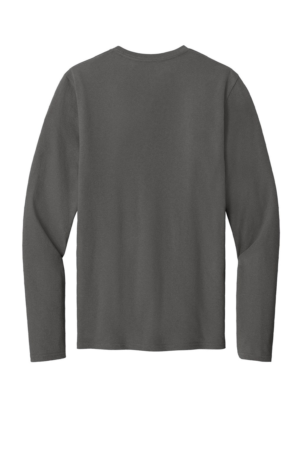 Port & Company PC43LS Mens Easy Long Sleeve Crewneck T-Shirt Charcoal Grey Flat Back