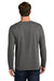 Port & Company PC43LS Mens Easy Long Sleeve Crewneck T-Shirt Charcoal Grey Model Back