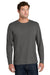 Port & Company PC43LS Mens Easy Long Sleeve Crewneck T-Shirt Charcoal Grey Model Front