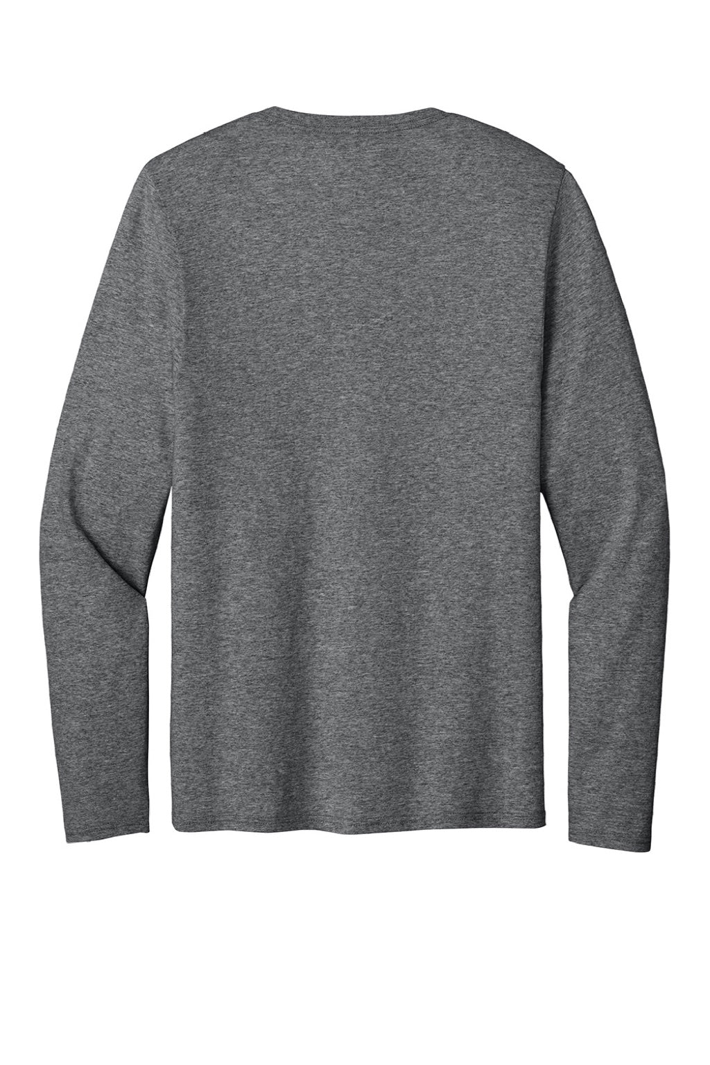 Port & Company PC43LS Mens Easy Long Sleeve Crewneck T-Shirt Heather Graphite Grey Flat Back