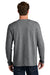 Port & Company PC43LS Mens Easy Long Sleeve Crewneck T-Shirt Heather Graphite Grey Model Back