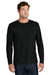 Port & Company PC43LS Mens Easy Long Sleeve Crewneck T-Shirt Jet Black Model Front