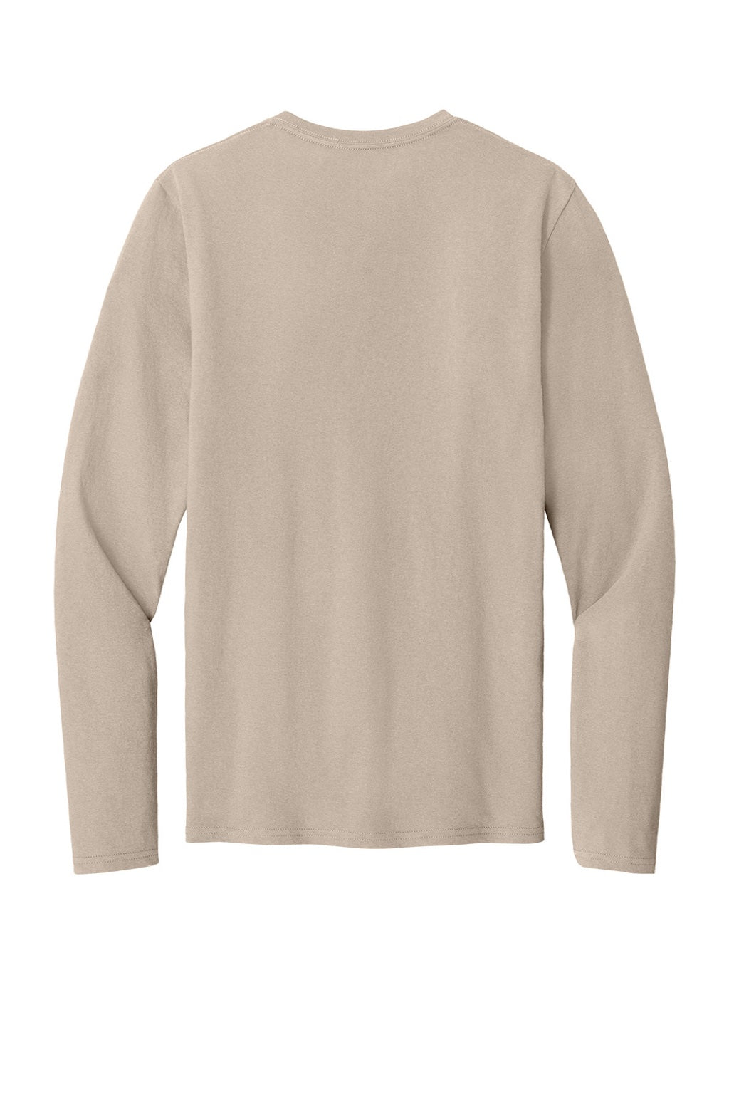 Port & Company PC43LS Mens Easy Long Sleeve Crewneck T-Shirt Light Sand Brown Flat Back