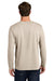 Port & Company PC43LS Mens Easy Long Sleeve Crewneck T-Shirt Light Sand Brown Model Back