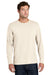 Port & Company PC43LS Mens Easy Long Sleeve Crewneck T-Shirt Natural Model Front