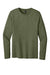 Port & Company PC43LS Mens Easy Long Sleeve Crewneck T-Shirt Heather Olive Drab Green Flat Front