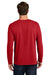 Port & Company PC43LS Mens Easy Long Sleeve Crewneck T-Shirt Red Model Back