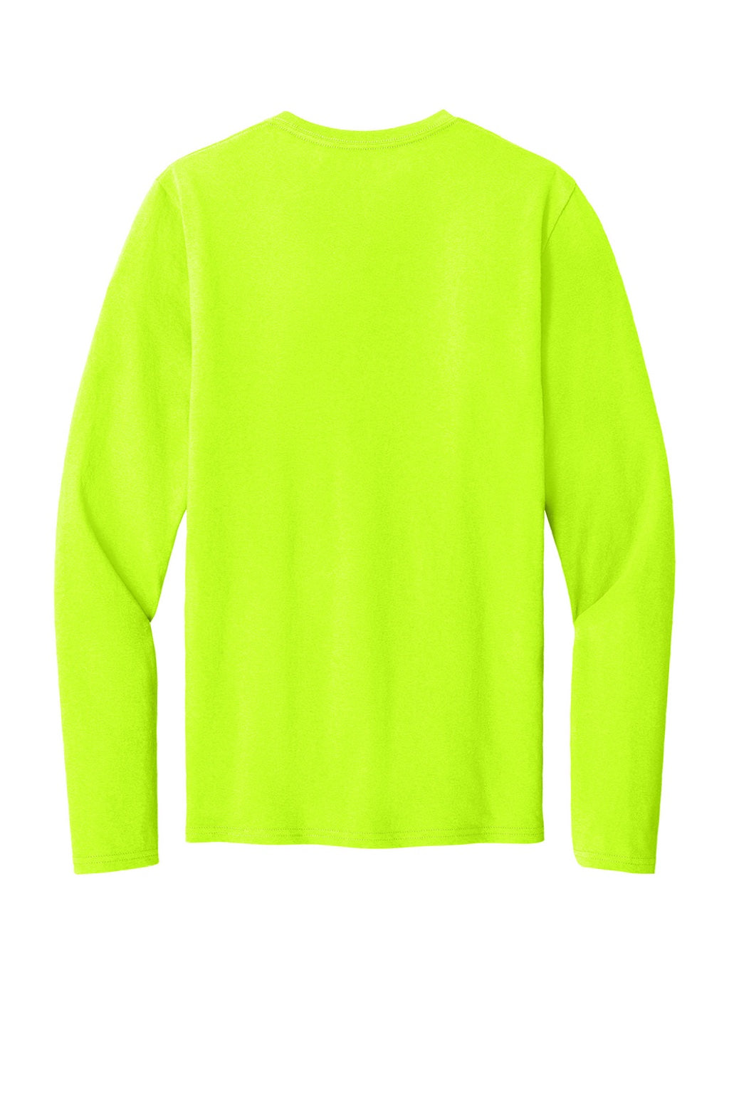 Port & Company PC43LS Mens Easy Long Sleeve Crewneck T-Shirt Safety Green Flat Back
