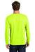 Port & Company PC43LS Mens Easy Long Sleeve Crewneck T-Shirt Safety Green Model Back