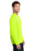 Port & Company PC43LS Mens Easy Long Sleeve Crewneck T-Shirt Safety Green Model Side