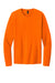 Port & Company PC43LS Mens Easy Long Sleeve Crewneck T-Shirt Safety Orange Flat Front