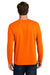 Port & Company PC43LS Mens Easy Long Sleeve Crewneck T-Shirt Safety Orange Model Back