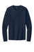 Port & Company PC43LS Mens Easy Long Sleeve Crewneck T-Shirt True Navy Blue Flat Front