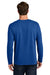 Port & Company PC43LS Mens Easy Long Sleeve Crewneck T-Shirt True Royal Blue Model Back