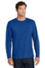 Port & Company PC43LS Mens Easy Long Sleeve Crewneck T-Shirt True Royal Blue Model Front