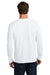Port & Company PC43LS Mens Easy Long Sleeve Crewneck T-Shirt White Model Back
