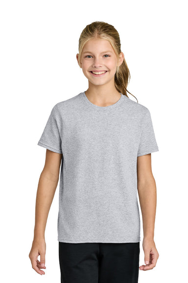 Port & Company PC43Y Youth Easy Short Sleeve Crewneck T-Shirt Ash Grey Model Front