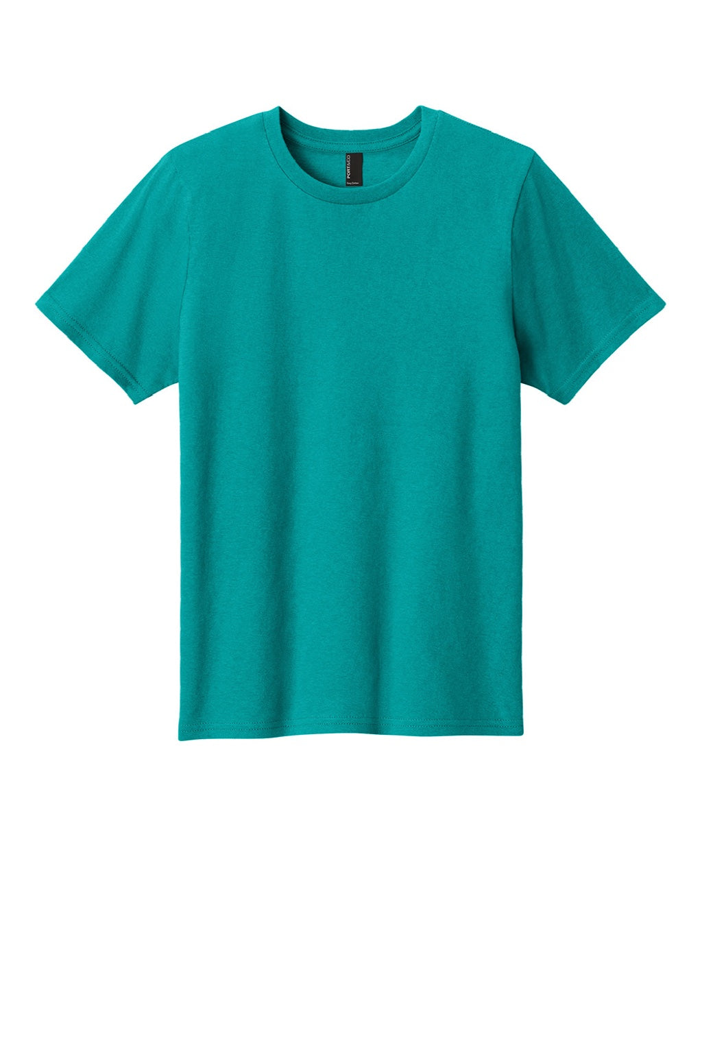 Port & Company PC43Y Youth Easy Short Sleeve Crewneck T-Shirt Bright Aqua Green Flat Front
