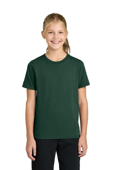 Port & Company PC43Y Youth Easy Short Sleeve Crewneck T-Shirt Dark Green Model Front