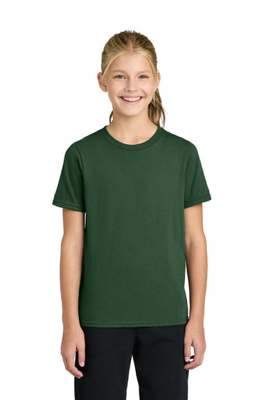 Port & Company PC43Y Youth Easy Short Sleeve Crewneck T-Shirt Forest Green Model Front