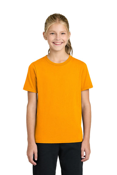 Port & Company PC43Y Youth Easy Short Sleeve Crewneck T-Shirt Gold Model Front