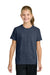 Port & Company PC43Y Youth Easy Short Sleeve Crewneck T-Shirt Heather Navy Blue Model Front
