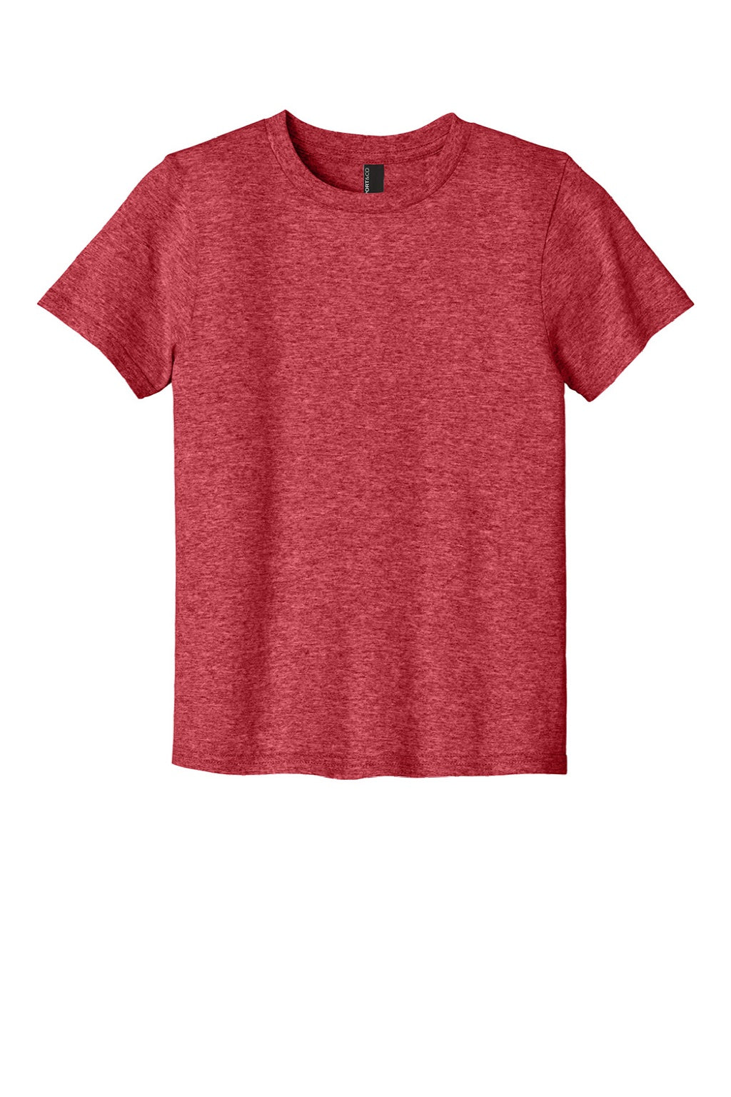 Port & Company PC43Y Youth Easy Short Sleeve Crewneck T-Shirt Heather Red Flat Front