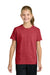 Port & Company PC43Y Youth Easy Short Sleeve Crewneck T-Shirt Heather Red Model Front
