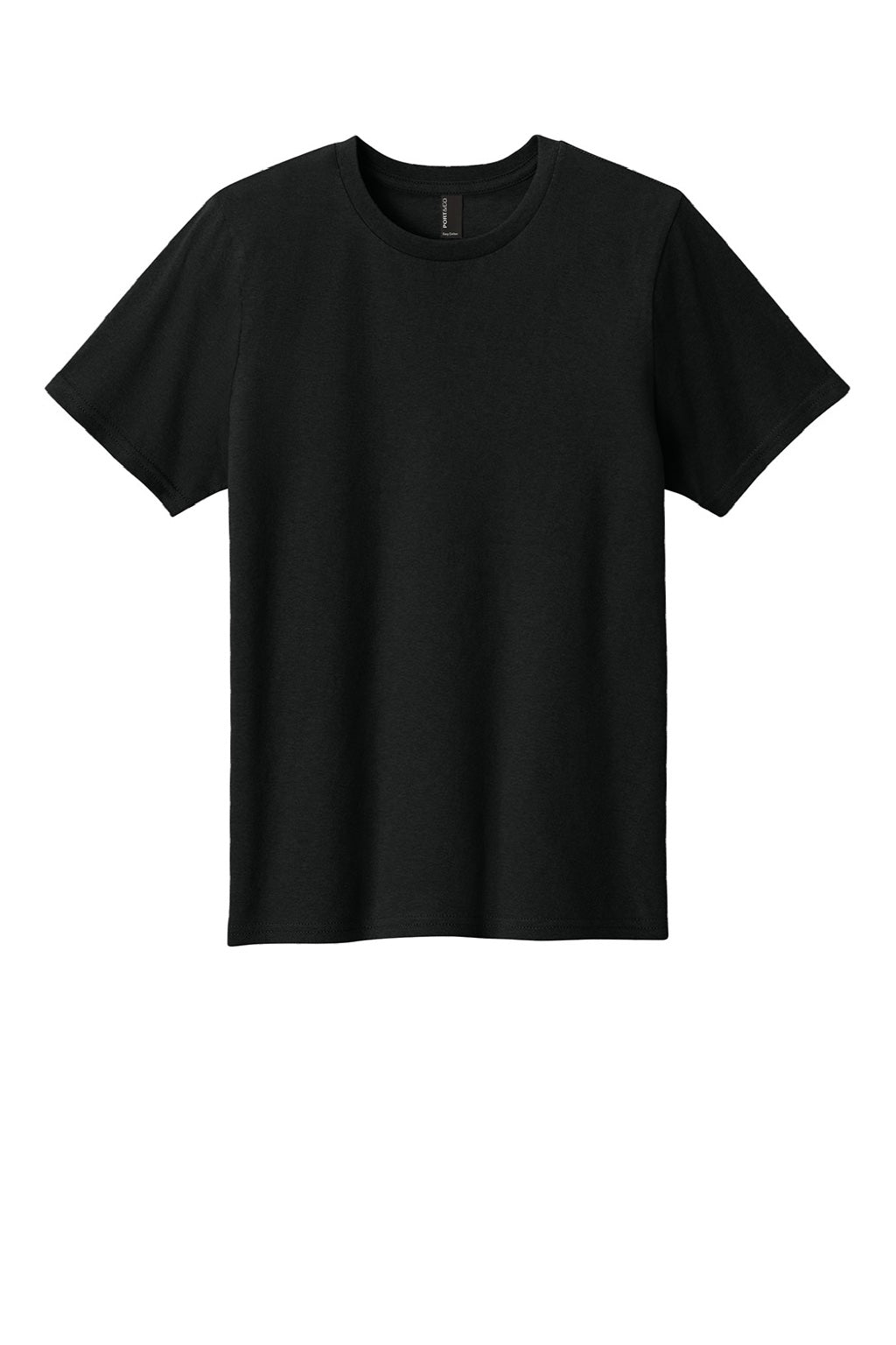Port & Company PC43Y Youth Easy Short Sleeve Crewneck T-Shirt Jet Black Flat Front
