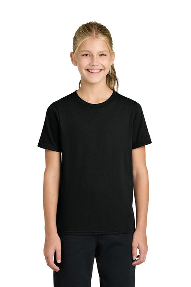 Port & Company PC43Y Youth Easy Short Sleeve Crewneck T-Shirt Jet Black Model Front