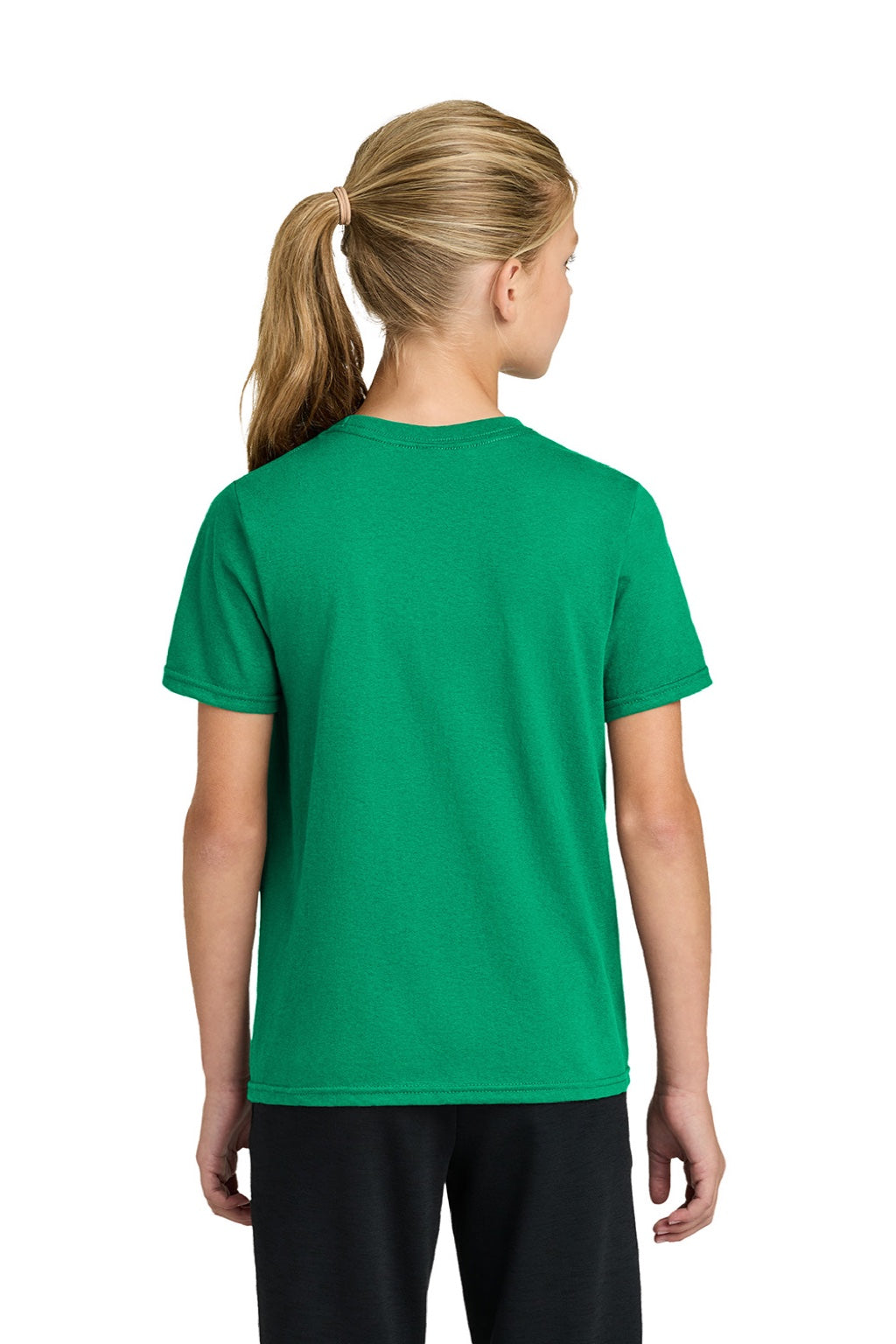 Port & Company PC43Y Youth Easy Short Sleeve Crewneck T-Shirt Kelly Green Model Back