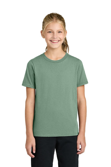 Port & Company PC43Y Youth Easy Short Sleeve Crewneck T-Shirt Laurel Green Model Front