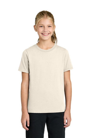 Port & Company PC43Y Youth Easy Short Sleeve Crewneck T-Shirt Natural Model Front