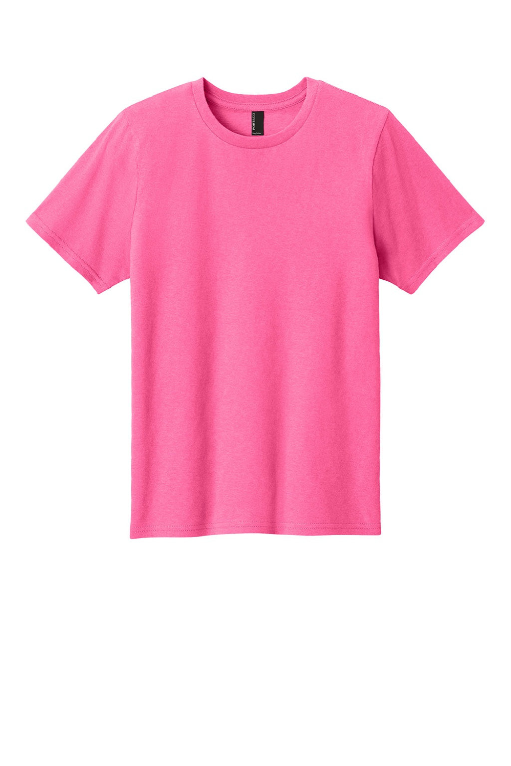 Port & Company PC43Y Youth Easy Short Sleeve Crewneck T-Shirt Neon Pink Flat Front