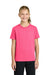 Port & Company PC43Y Youth Easy Short Sleeve Crewneck T-Shirt Neon Pink Model Front