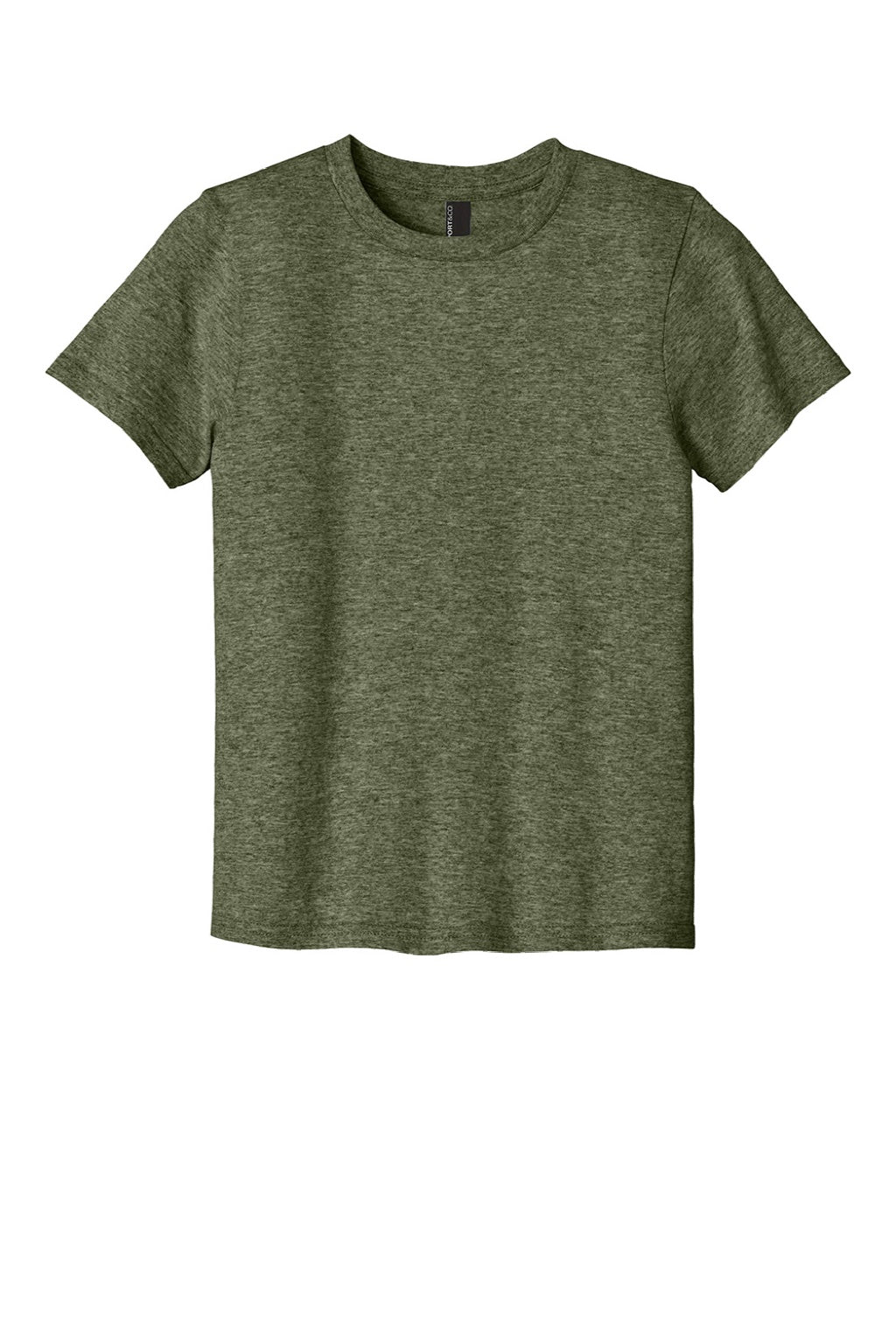 Port & Company PC43Y Youth Easy Short Sleeve Crewneck T-Shirt Heather Olive Drab Green Flat Front
