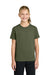 Port & Company PC43Y Youth Easy Short Sleeve Crewneck T-Shirt Olive Drab Green Model Front