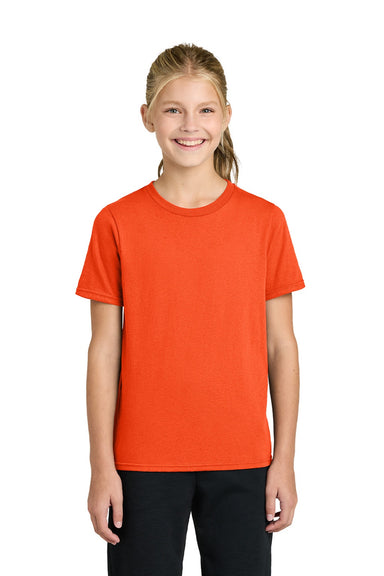 Port & Company PC43Y Youth Easy Short Sleeve Crewneck T-Shirt Orange Model Front