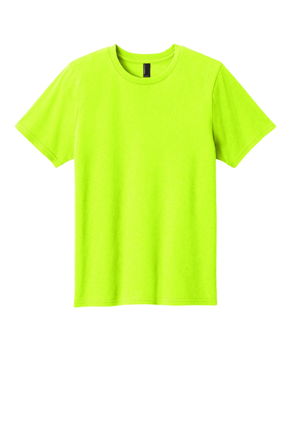 Port & Company PC43Y Youth Easy Short Sleeve Crewneck T-Shirt Safety Green Flat Front