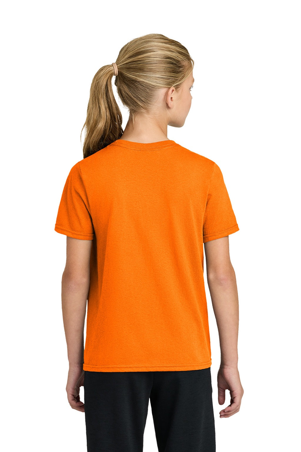 Port & Company PC43Y Youth Easy Short Sleeve Crewneck T-Shirt Tennessee Orange Model Back
