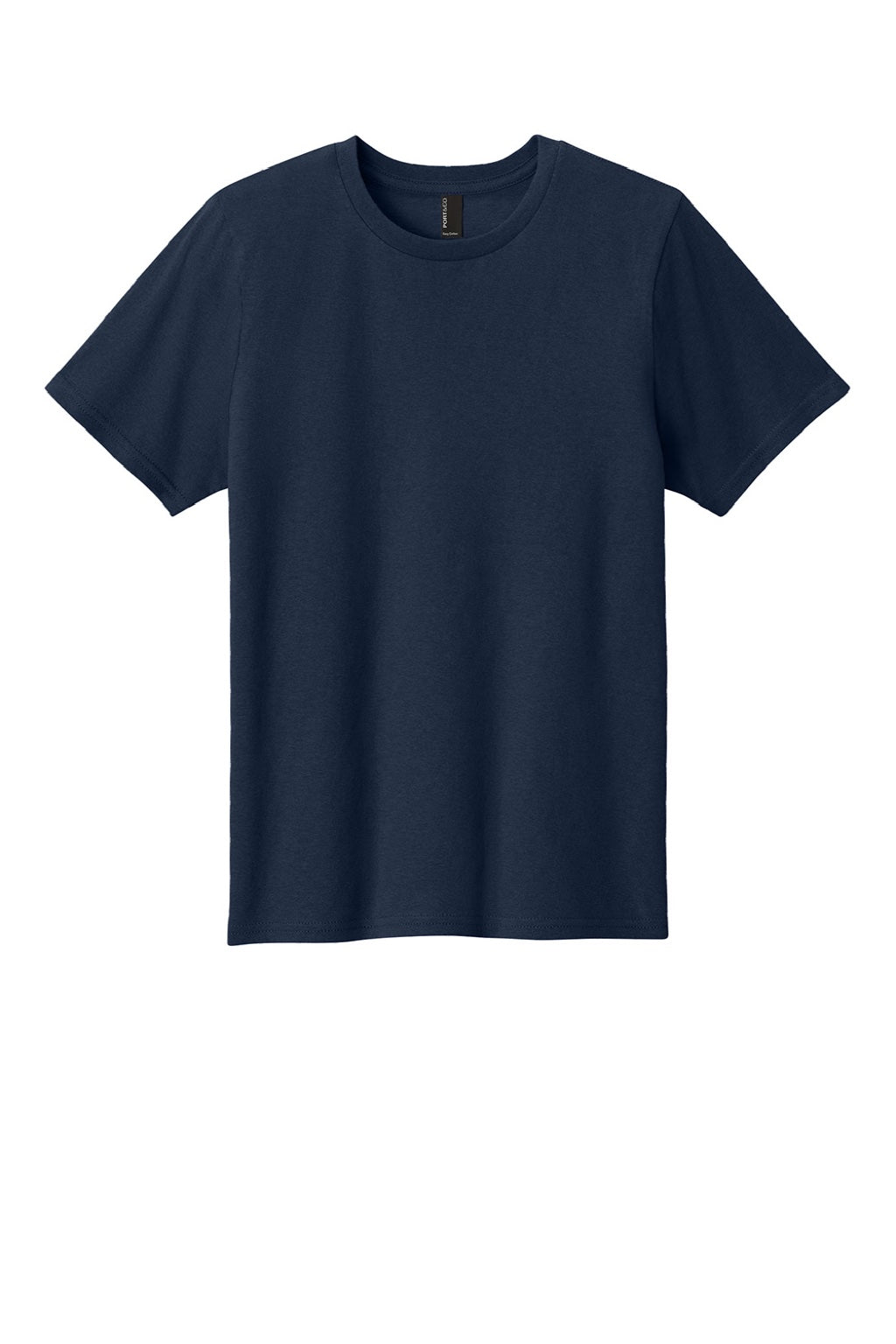 Port & Company PC43Y Youth Easy Short Sleeve Crewneck T-Shirt True Navy Blue Flat Front