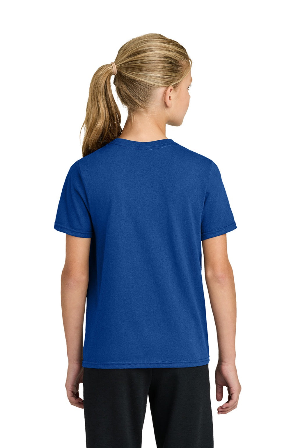 Port & Company PC43Y Youth Easy Short Sleeve Crewneck T-Shirt True Royal Blue Model Back