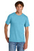 Port & Company PC43 Mens Short Sleeve Crewneck T-Shirt Aquatic Blue Model Front